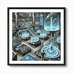 A Detailed Futuristic Science Fiction Depiction Of Art Print