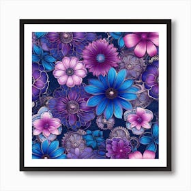 Purple Flowers 3 Art Print
