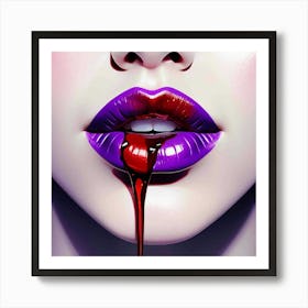 Bloody Lips 1 Art Print