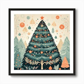 Christmas Tree In The Forest 4 Art Print