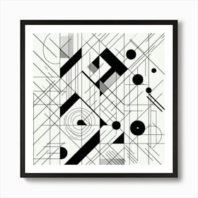 Abstract Black And White Painting Art Print