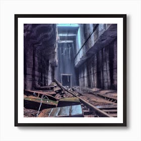 Abandoned Train Tunnel Art Print