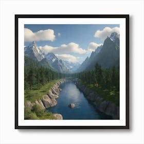 River In The Mountains 9 Art Print