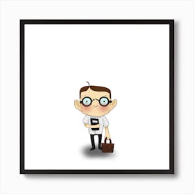 nerdy kid Art Print