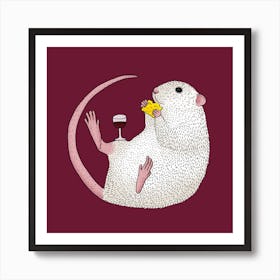 Nibbles The Fancy Rat Square Art Print