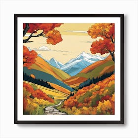 Autumn Landscape Painting 2 Art Print