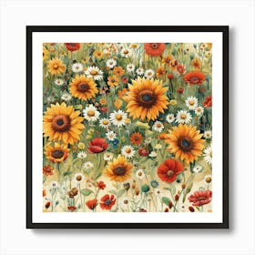 Wild Sunflowers 2 Art Print