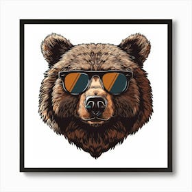 Bear In Sunglasses 2 Art Print