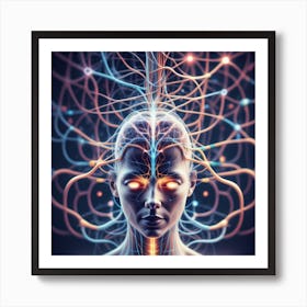 Female Brain And Nervous System 1 Art Print