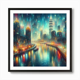 Night Cityscape 2 Art Print