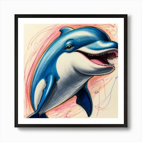 Dolphin Drawing 19 Art Print