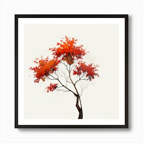 Abstract Rowan tree Art Print