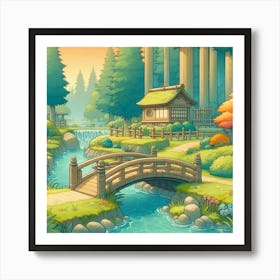 Japanese Village 1 Art Print