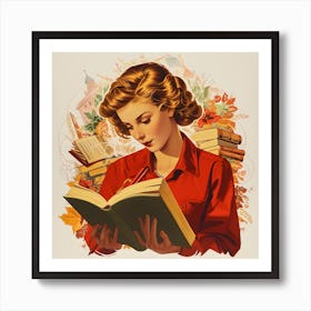 Soviet Theme Retro Woman Empowerment Art Print