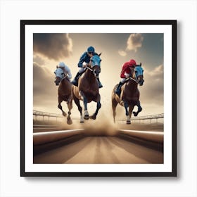 Jockeys Racing On The Track 7 Art Print