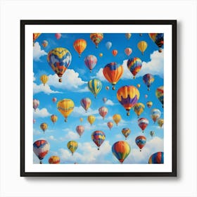 Hot Air Balloons Paintings Art Print 3 Art Print