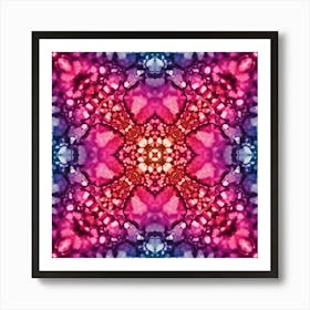 Watercolor Abstraction Pink And Blue Flower 1 Art Print