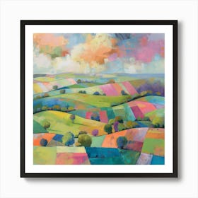 Colourful Fields Art Print