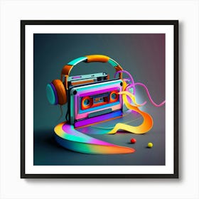 Retro Music Cassette Art Print