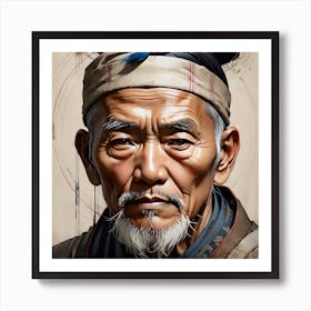 Old Chinese Farmer Art Print