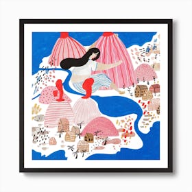 Vulcano Girl Square Art Print