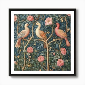 Doves And Roses Art Art Print