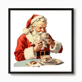 Santa Claus Drinking Tea 1 Art Print