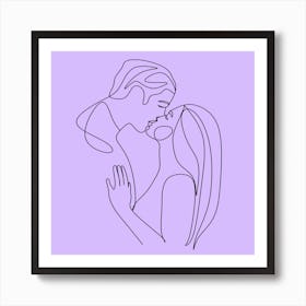 Kissing Couple Art Print