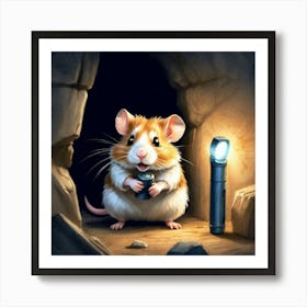 Hamster In Cave 1 Art Print