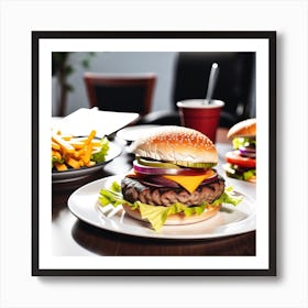 Hamburgers And Fries Art Print