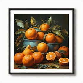 Oranges In A Bowl Art Print