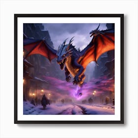 Dragon night Art Print