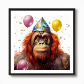 Orangutan Birthday Party 2 Art Print