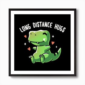 Long Distance Hugs Square Art Print