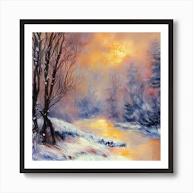 Winter In The Mountains Art Print