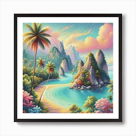 Tropical landscape 11 Art Print