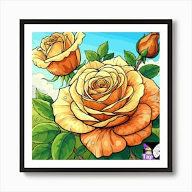 Orange Roses Art Print