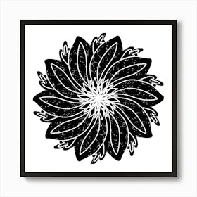 Black And White Flower 3 Art Print