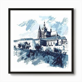 A Prague Castle Hand Drawn Sketch Illustration 1720468255 3 Art Print