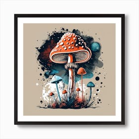 Mushroom Painting Art Print