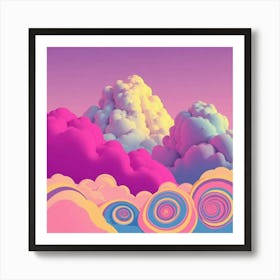 Psychedelic Clouds 1 Art Print