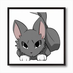 Animated Kitty Cat Art Print