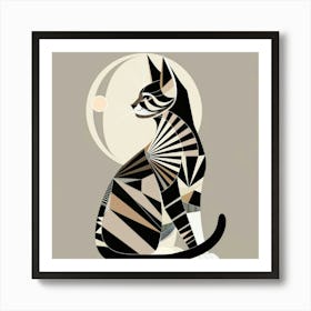 Cat In The Moonlight 11 Art Print