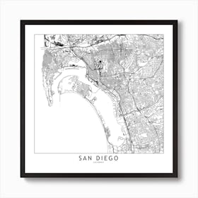 San Diego Map Line Art Print