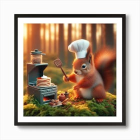 Chef Squirrel 3 Art Print