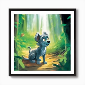 Dog In The Woods 1 Art Print