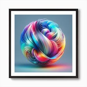 Holo Abstract 3D Ball In Luminescent Colorful Art Print