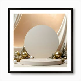 White Circle On A White Background 2 Art Print