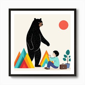 Bear With A Child 8 Art Print