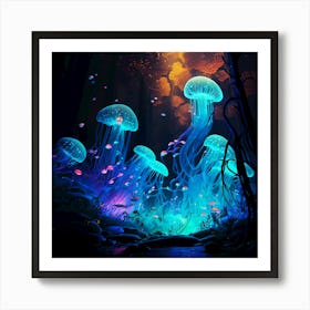 Jellyfish In The Forest Art Print